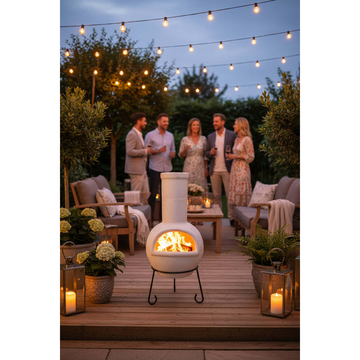 Sempra Chimalin Chiminea Natural Clay on white background
