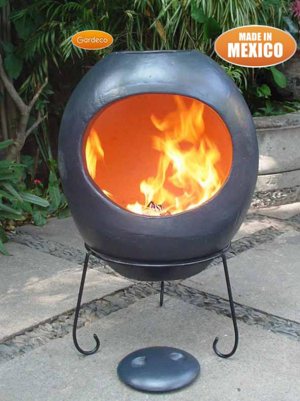 Ellipse XL Mexican Chiminea – Charcoal Grey