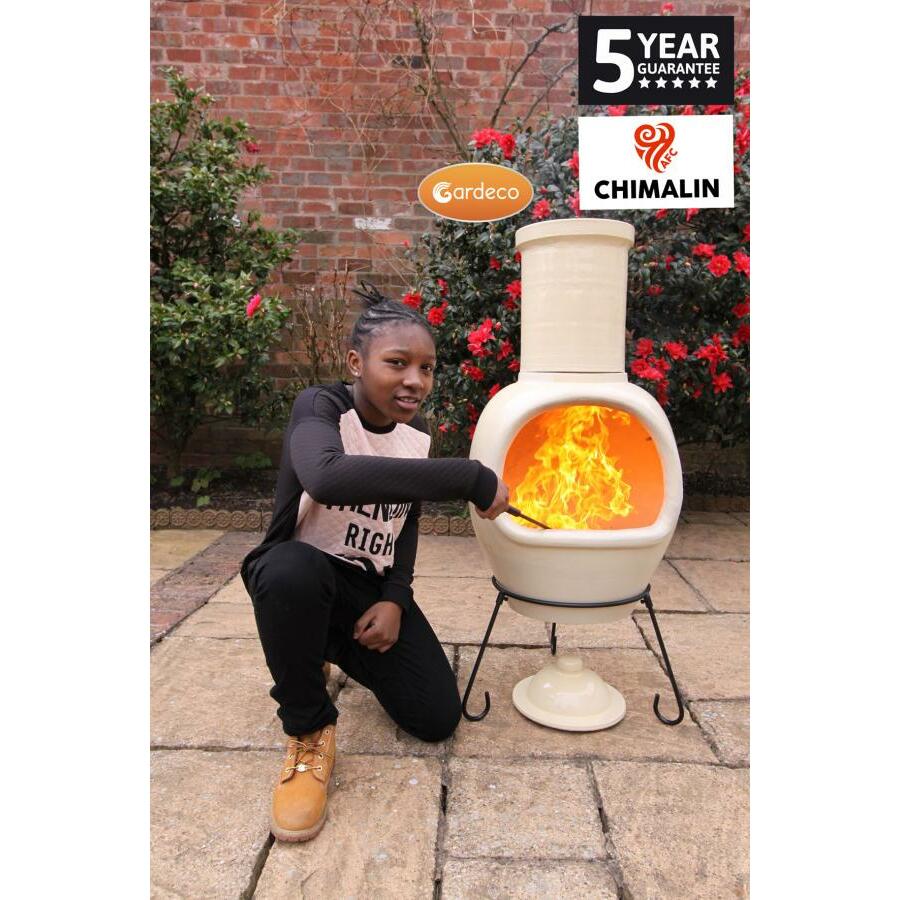 Asteria X-Large Chimalin AFC Chiminea – Glazed Ivory