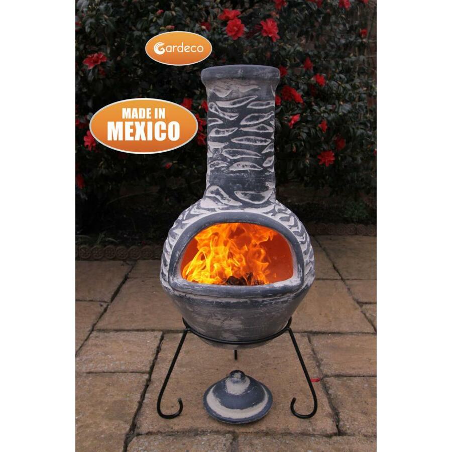 Olas Large Mexican Chiminea – Blue Grey