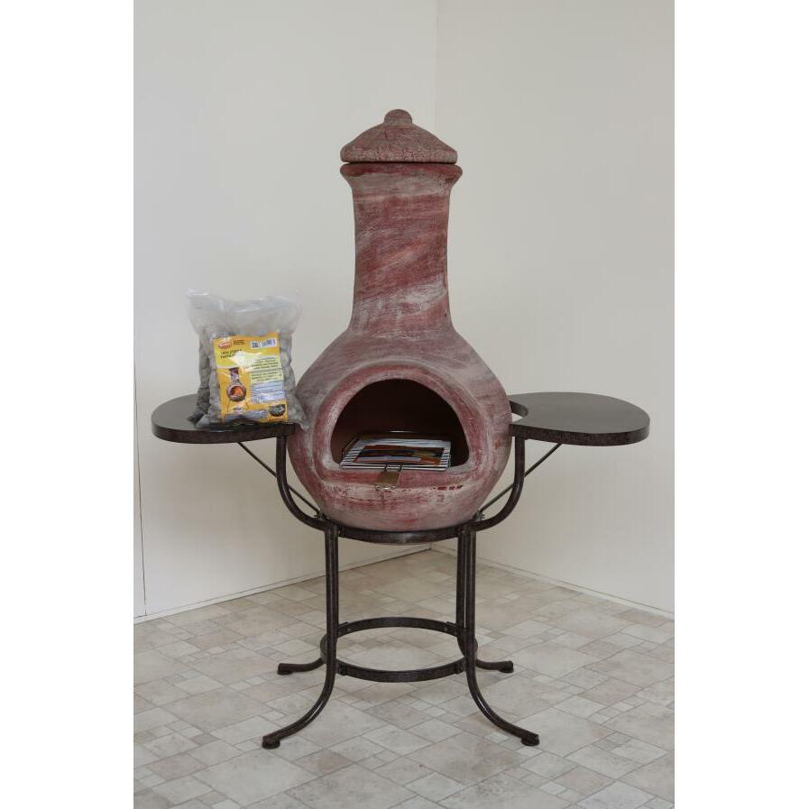 Colima X-Large Mexican Chiminea BBQ Bundle – Red