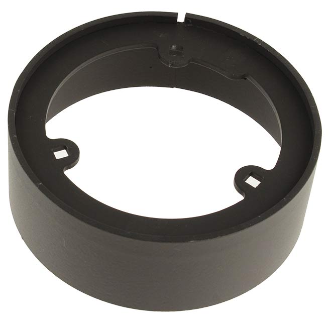 A black 5" spigot with mounting slots, shown on a plain white background.