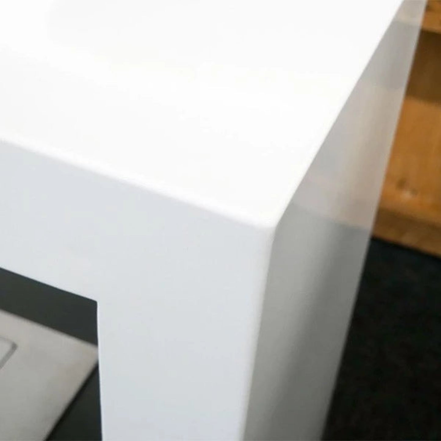 Close-up of Lansing two sided bioethanol fire with a blurred background