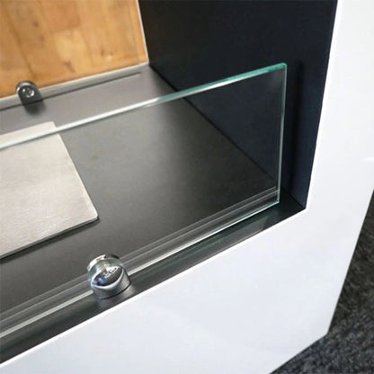 Detail of Lansing XL - white Freestanding Bio Fireplace