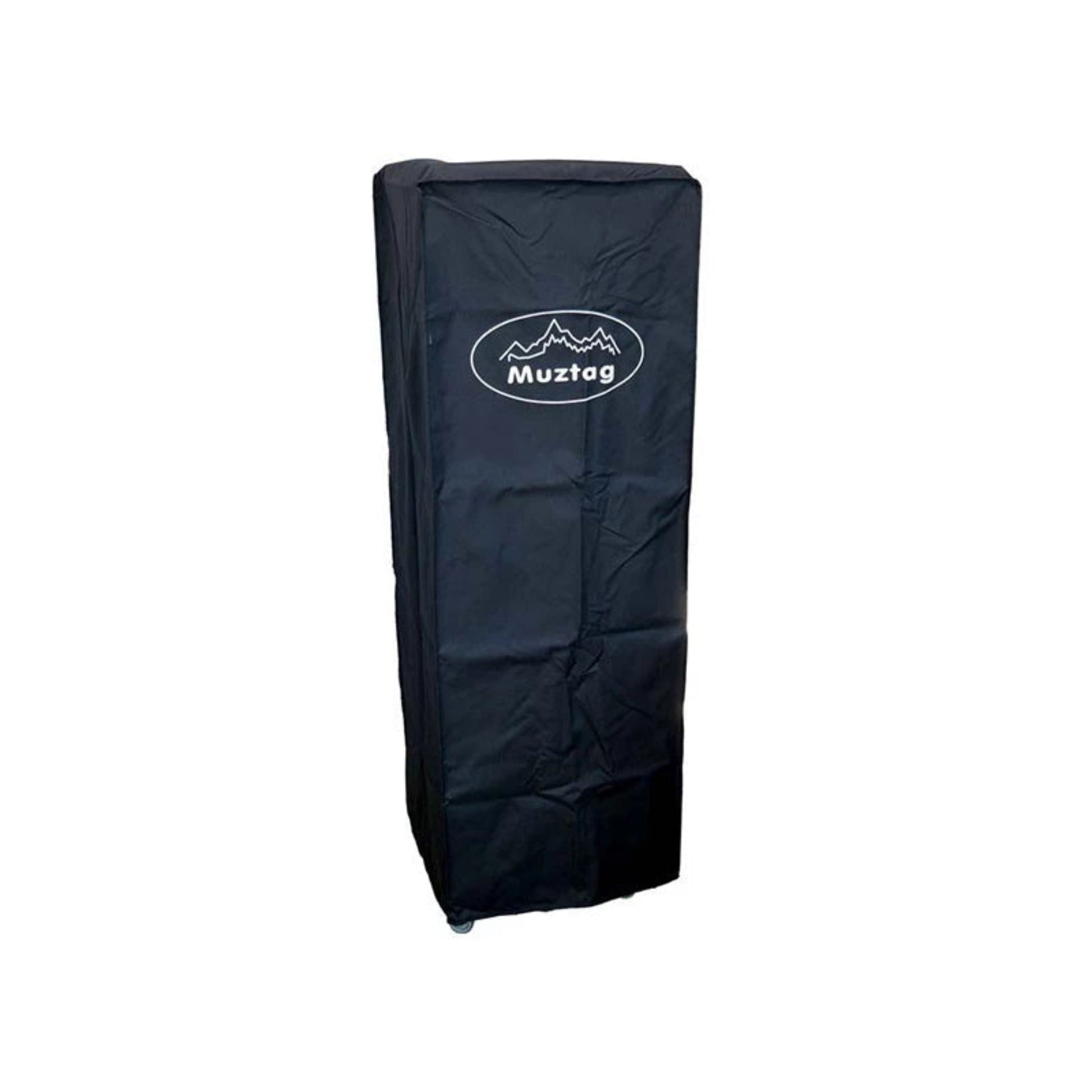 Black cover with Muztag logo on a white background