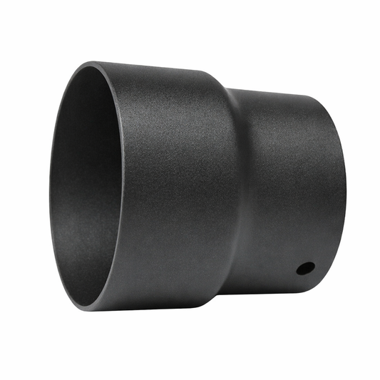 Black flue converter on a white background