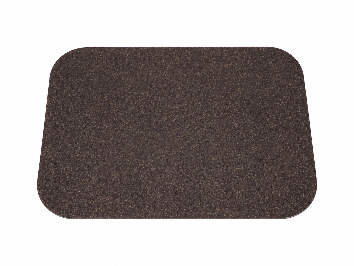 A dark brown rectangular floor protector with rounded corners, shown from a top-down view on a plain white background.