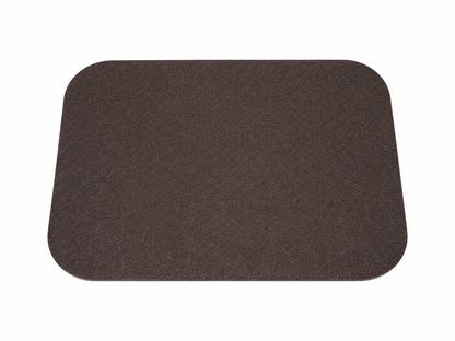 A dark brown rectangular floor protector with rounded corners, shown from a top-down view on a plain white background.