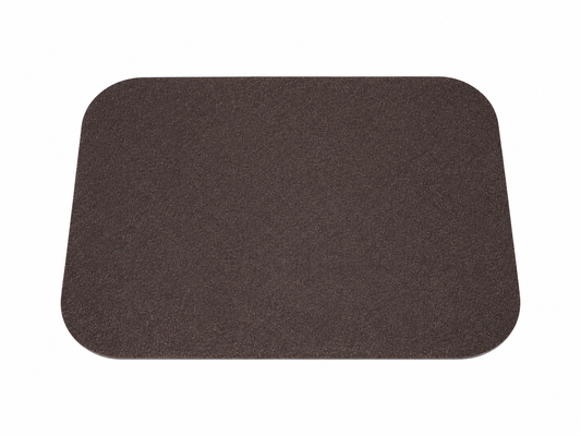 A dark brown rectangular floor protector with rounded corners, shown from a top-down view on a plain white background.