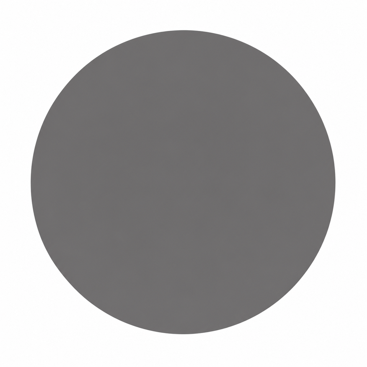 Dark grey circle (Arada Graphite) on white background