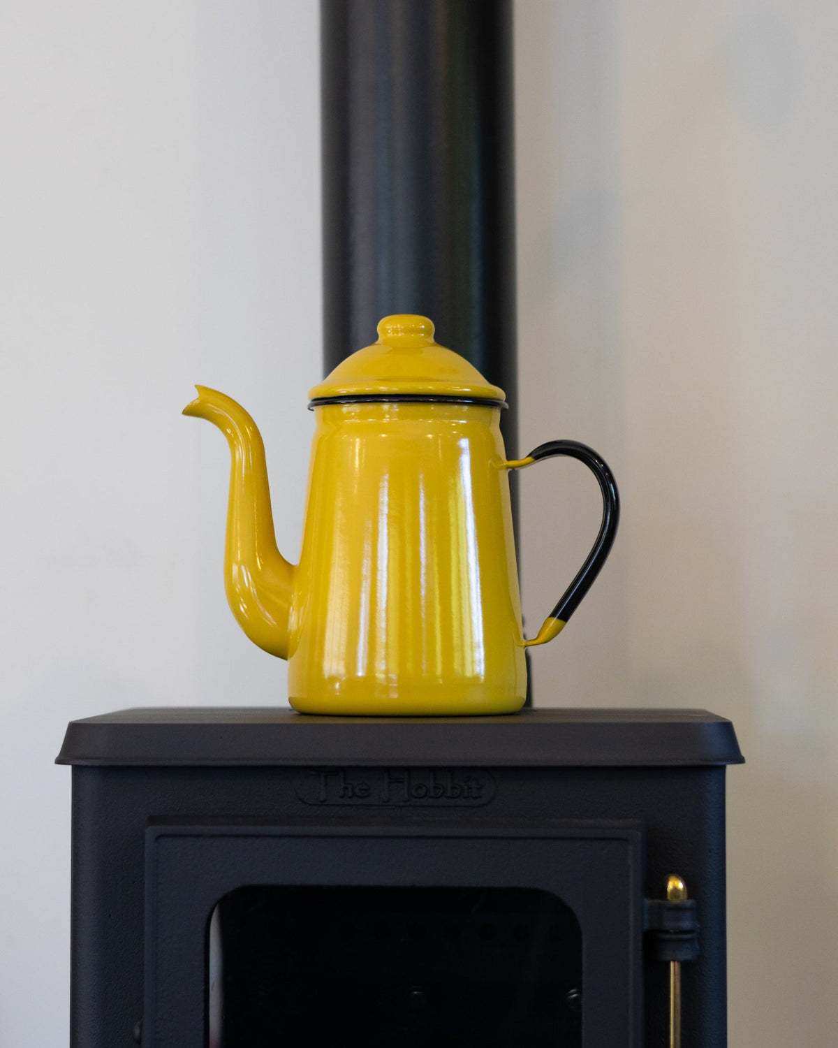 Noda Horo Enamel Wood Stove Coffee Pot in Camel