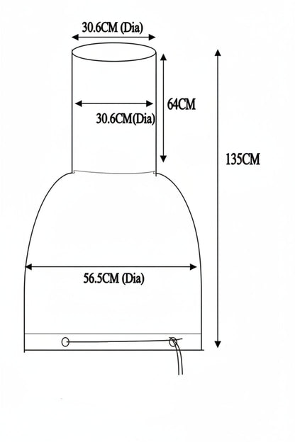 Measurement chart for a product with dimensions labeled, featuring the brand 'CHICOVER 2'.