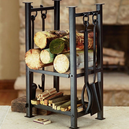 Salamander Log Rack & Fire Tool Holder