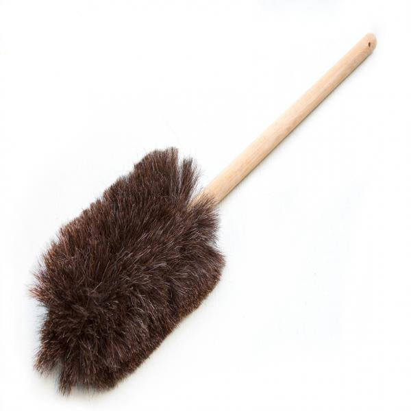 Long handled soft brush for pizza ovens on white background
