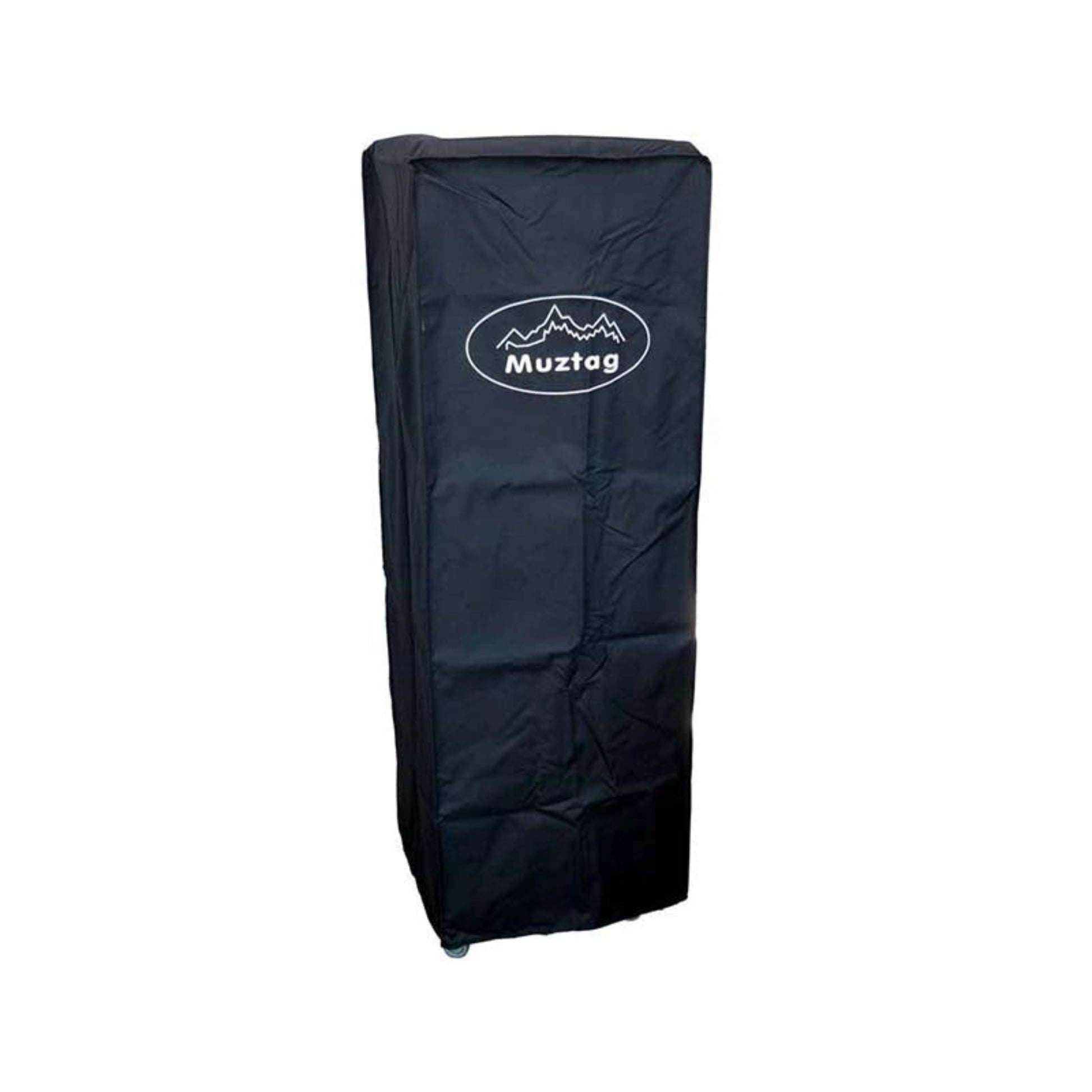 Black cover with Muztag logo on a white background