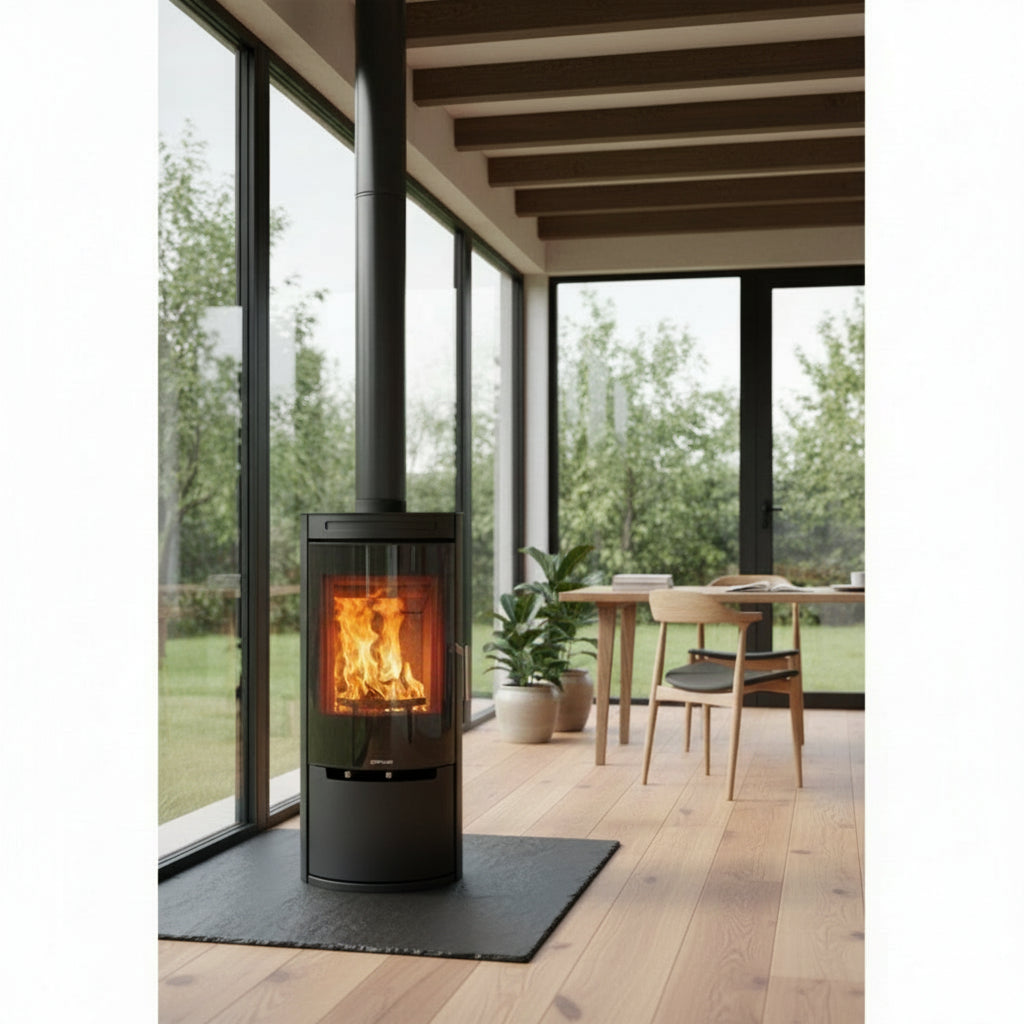 Opus-Melody-G_stove in modern conservatory