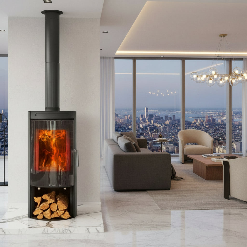 Opus-Melody-GLS_stove in a penthouse suite