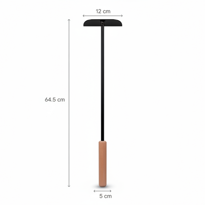 Pizza_Raking_Tool with measurement 64.5cm, 12cm and 5cm.