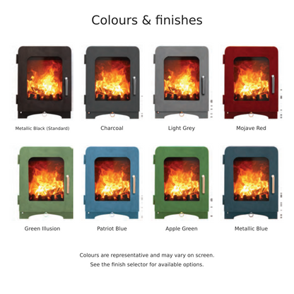 Colours and finishes — supplier samples; see finish selector for available options
