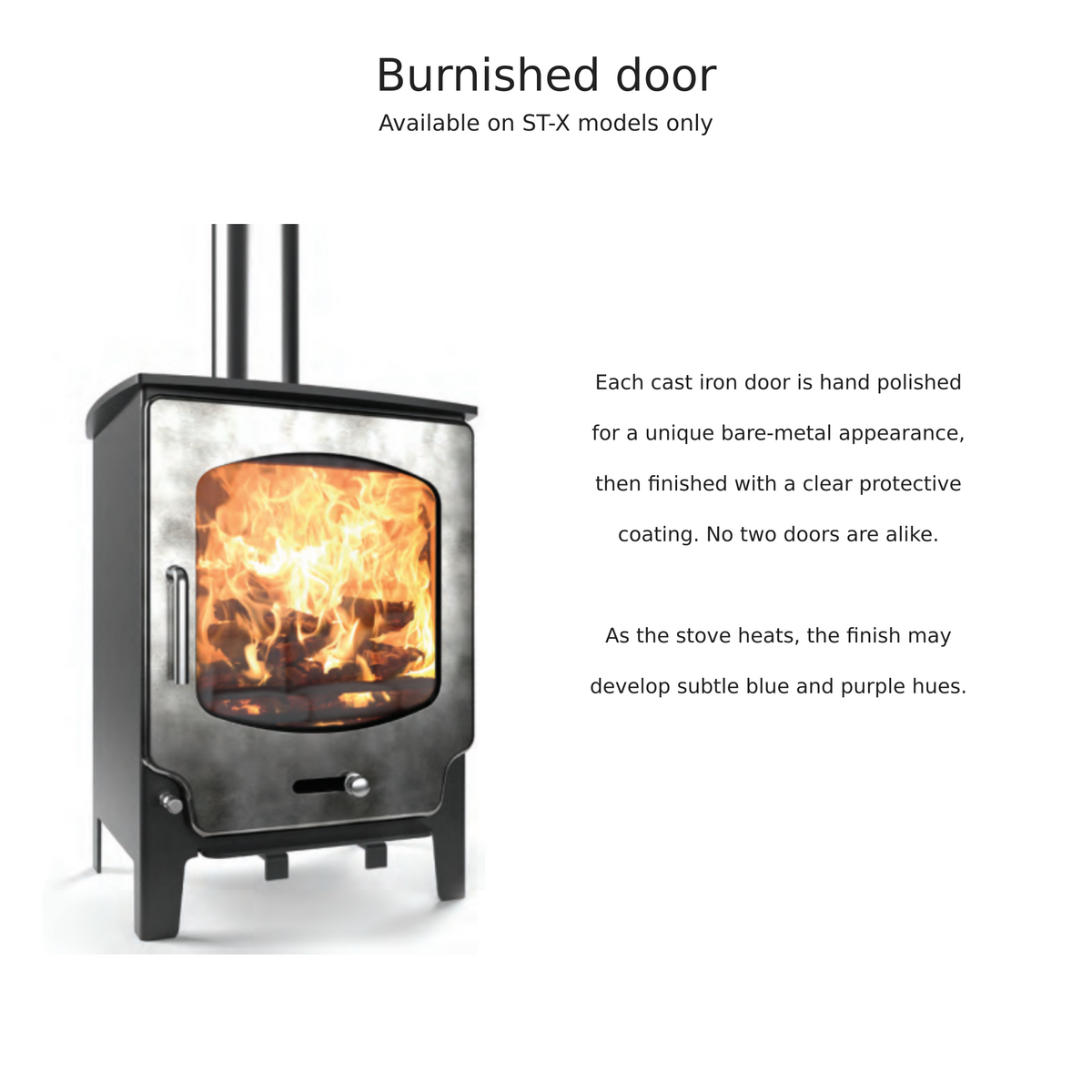 Burnished door — available on ST-X models only