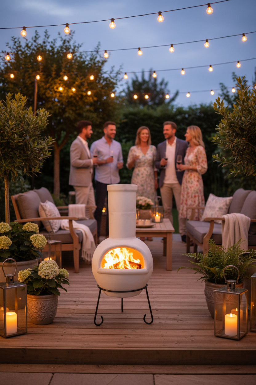 Sempra Chimalin Chiminea Natural Clay on white background