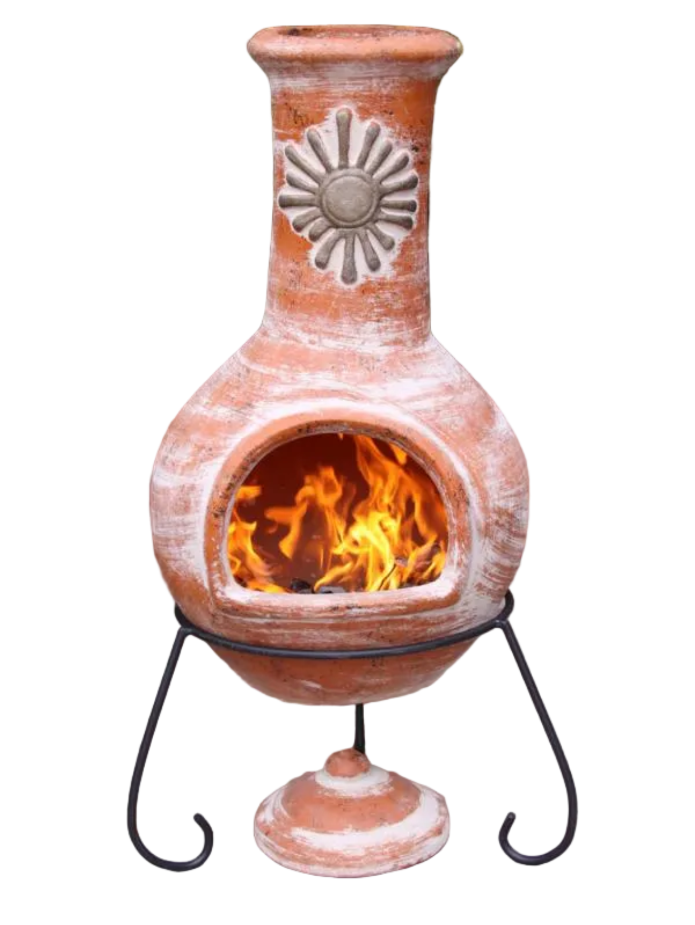 Sol X-Large Mexican Chiminea Rustic Orange on a white background