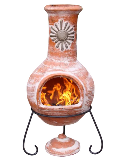 Sol X-Large Mexican Chiminea Rustic Orange on a white background