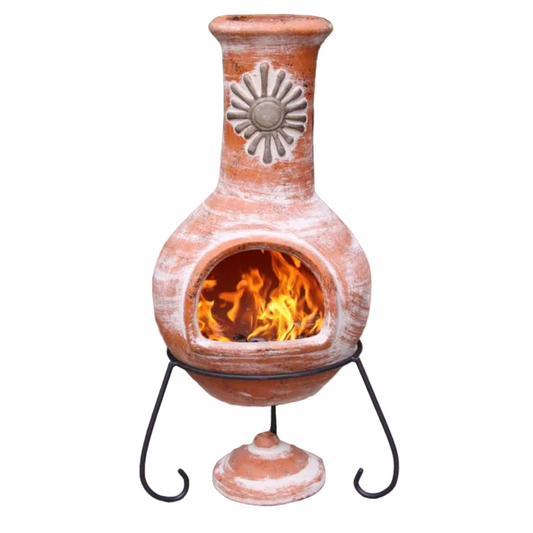 Sol X-Large Mexican Chiminea Rustic Orange on a white background