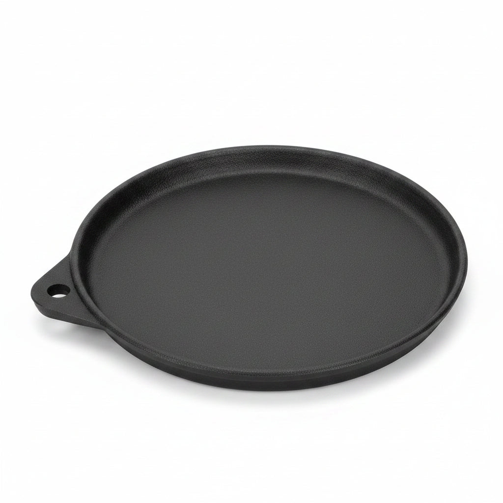 Swivelling Cast Iron Hot Plate & Frying Pan 26cm | Chiminea Cooking on a white background