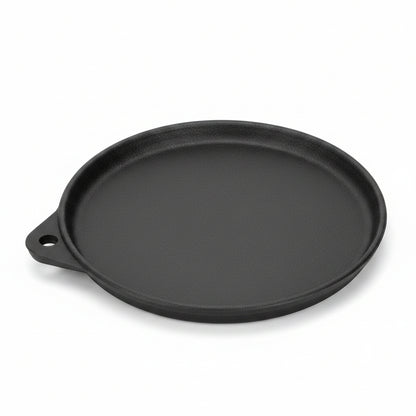 Swivelling Cast Iron Hot Plate & Frying Pan 26cm | Chiminea Cooking on a white background