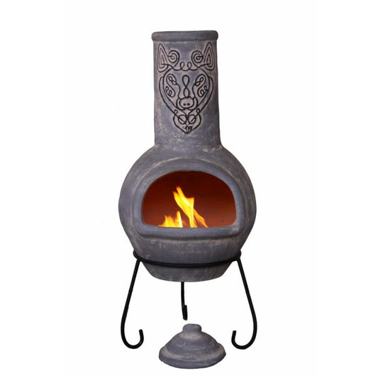 Wulfryc Wolf Mexican Chiminea – Pale Grey on a white background