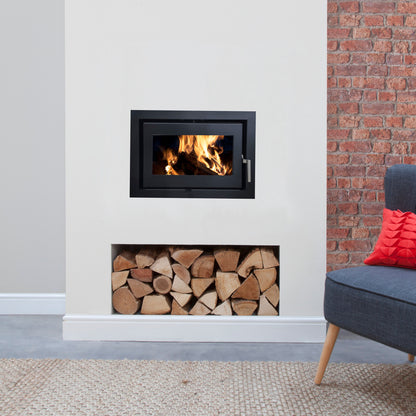 Beltane Holford Landscape inset stove in a contemporary installation