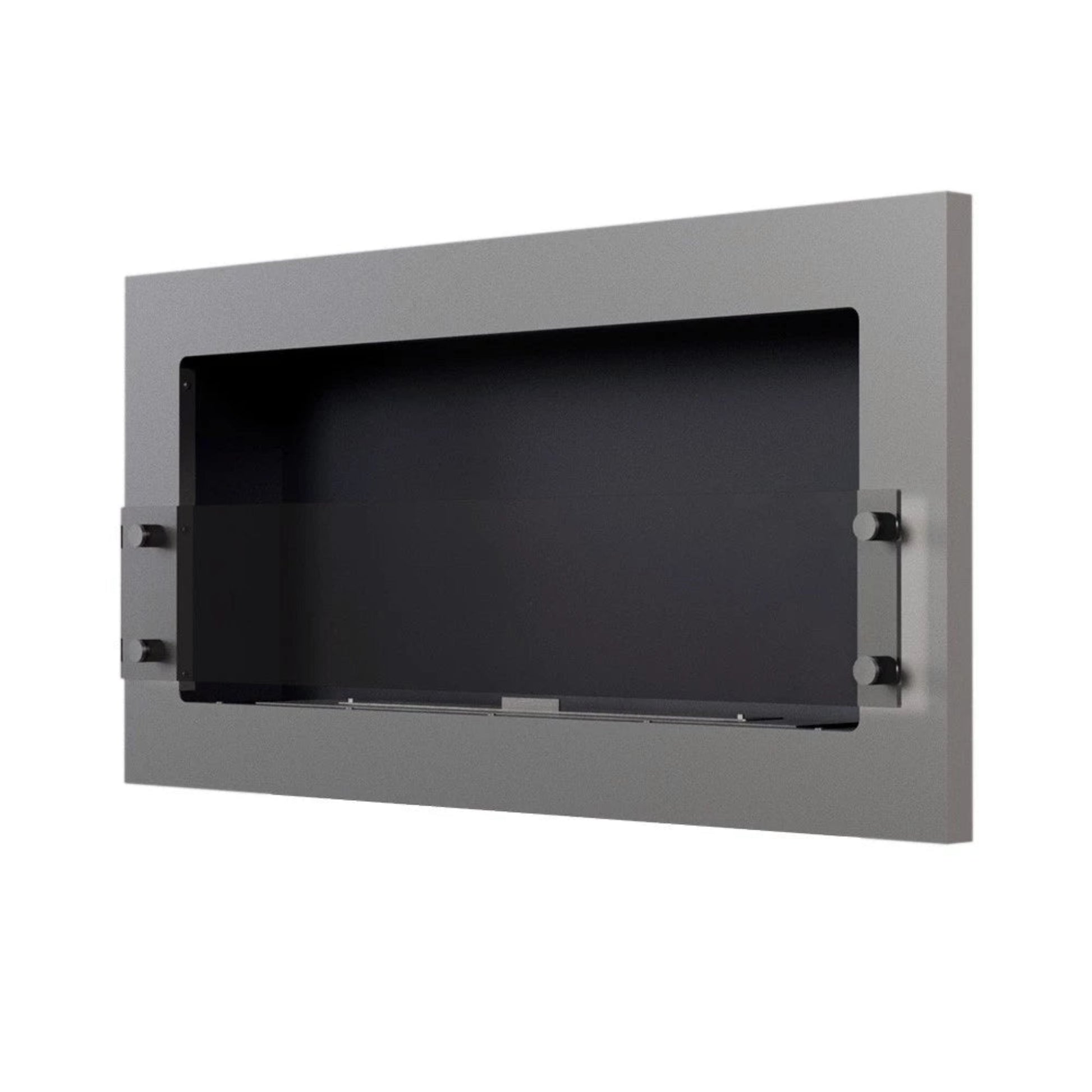 Texas Steel wall-mounted ethanol fireplace on a white background