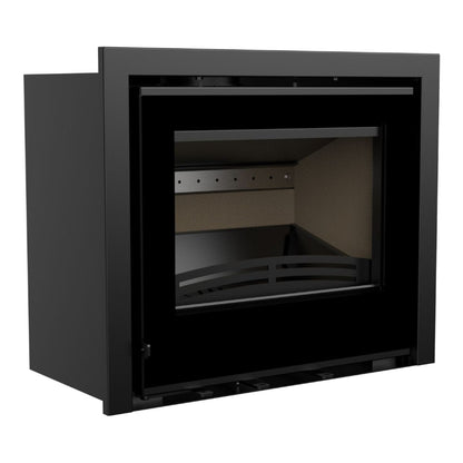 Bristol Stove Co Explorer 7iG inset multifuel stove with 3-sided frame, alternate angled view