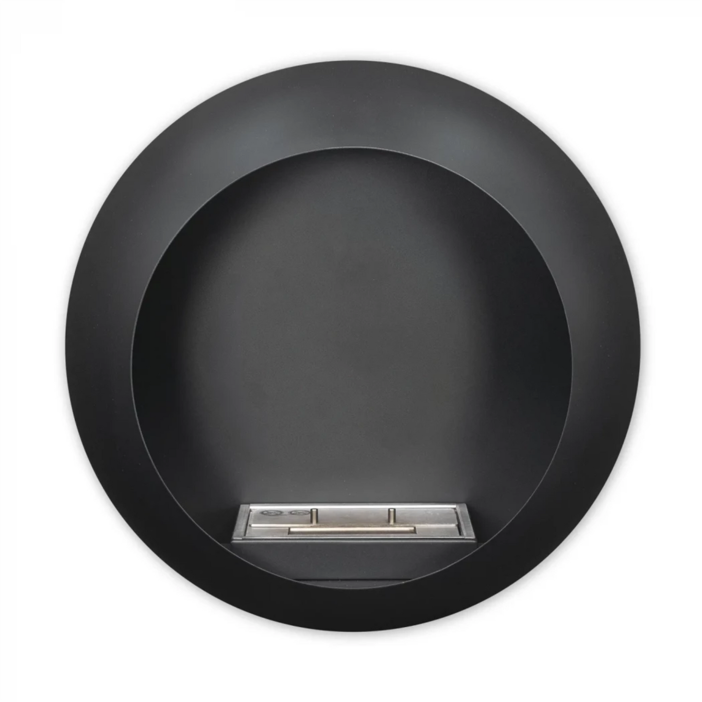 Scandiflames Colarado round wall mounted bioethanol fire on a white background