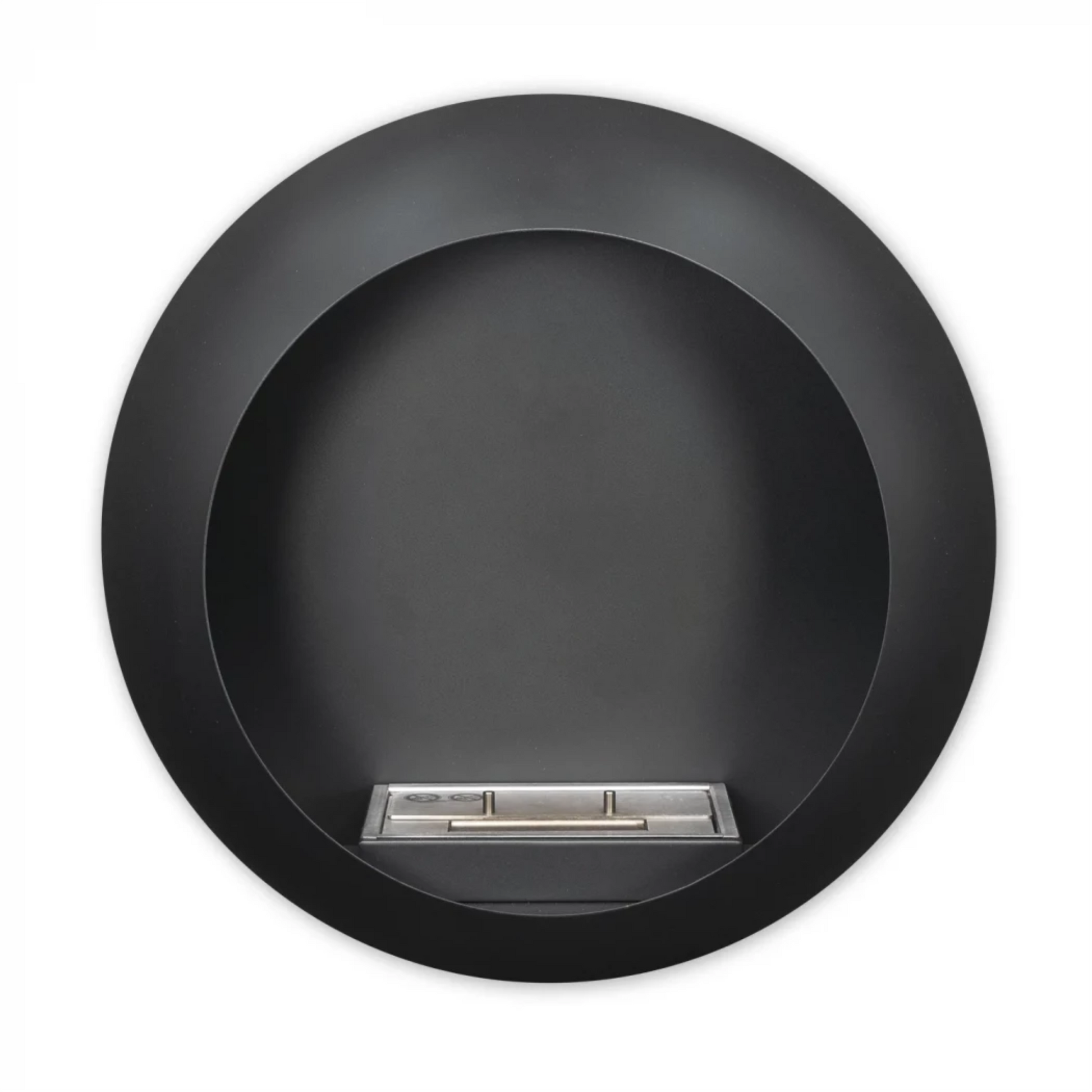 Scandiflames Colarado round wall mounted bioethanol fire on a white background