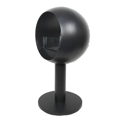 Black spherical edmonton_pedestal_twosided on a white background