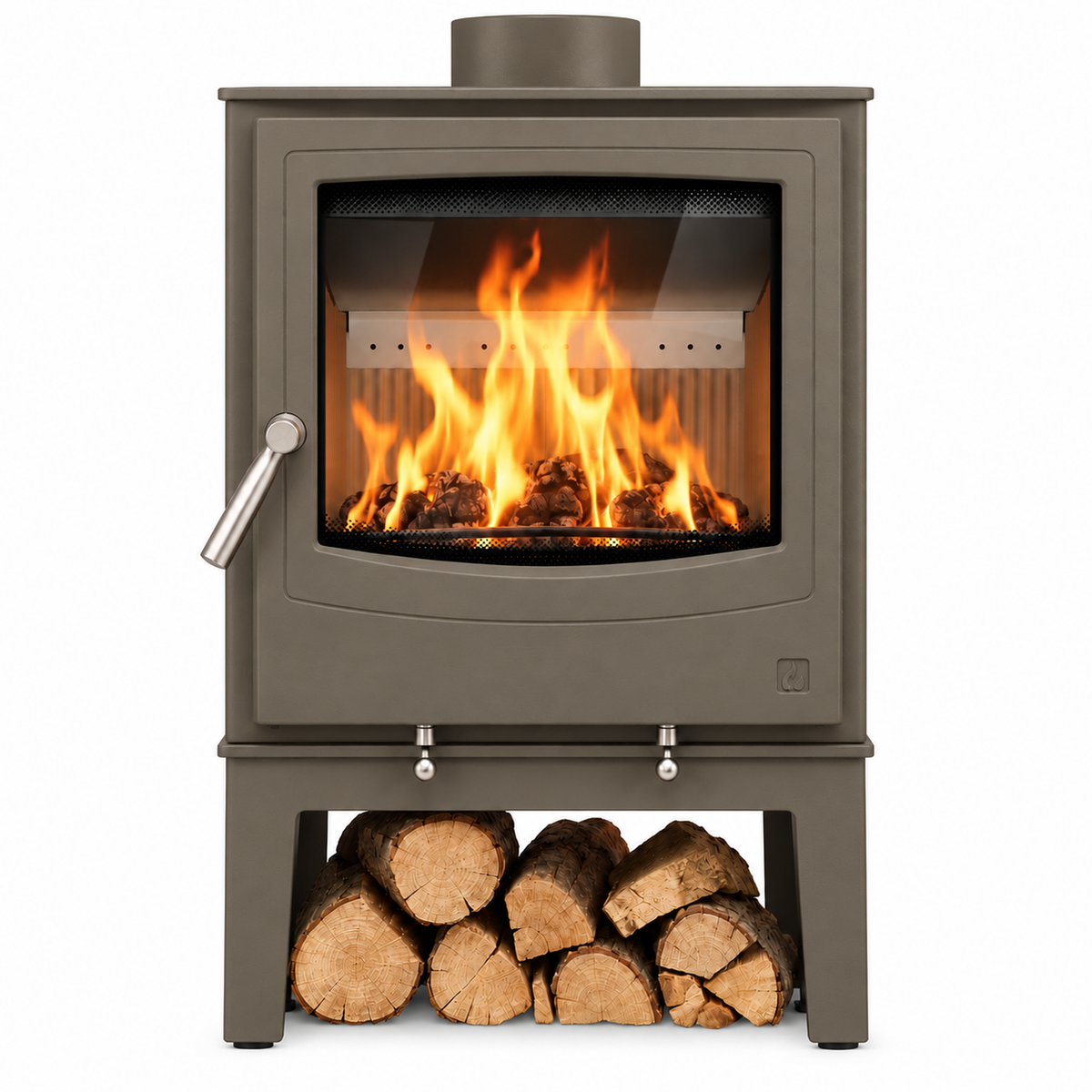 Arada Farringdon Small Eco stove in Chestnut with Mid-height Stand