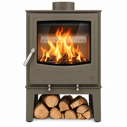 Arada Farringdon Small Eco stove in Chestnut with Mid-height Stand
