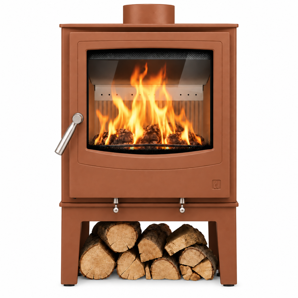 Arada Farringdon Small Eco stove in Terracotta with Mid-height Stand