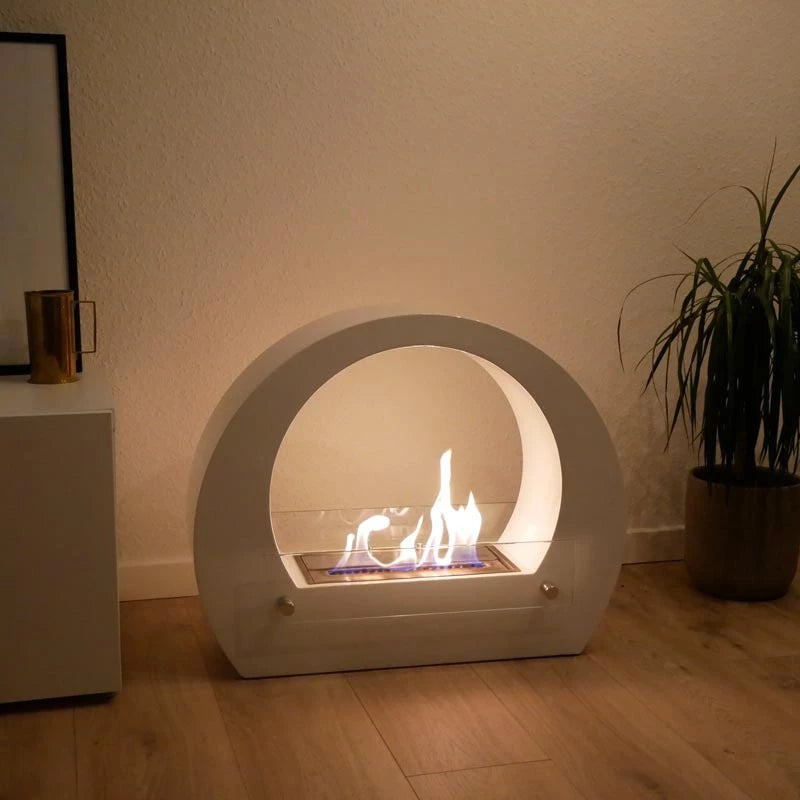 Dallas - Bio Fireplace with Arch - White