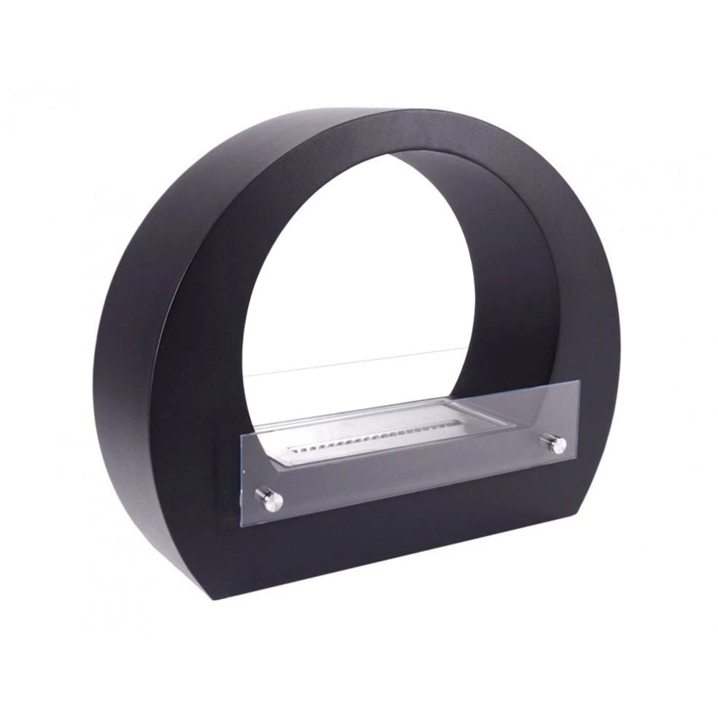 ScandiFlames Dallas Round Bioethanol Fireplace – Black on white background