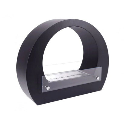 ScandiFlames Dallas Round Bioethanol Fireplace – Black on white background