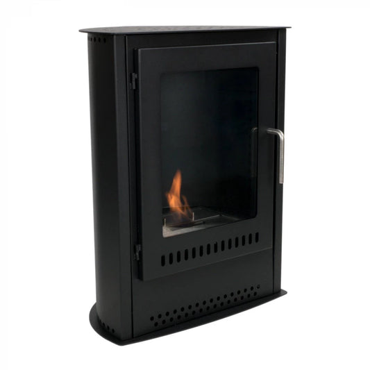 Carson - Small freestanding Bioethanol Stove Fireplace - Black