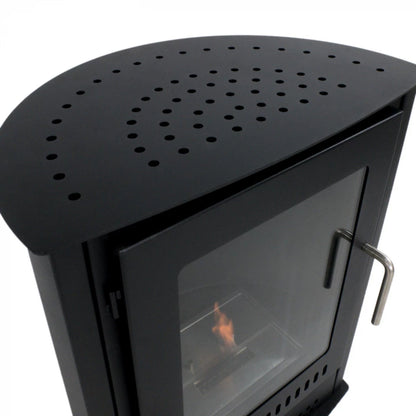 Carson - Small freestanding Bioethanol Stove Fireplace - Black