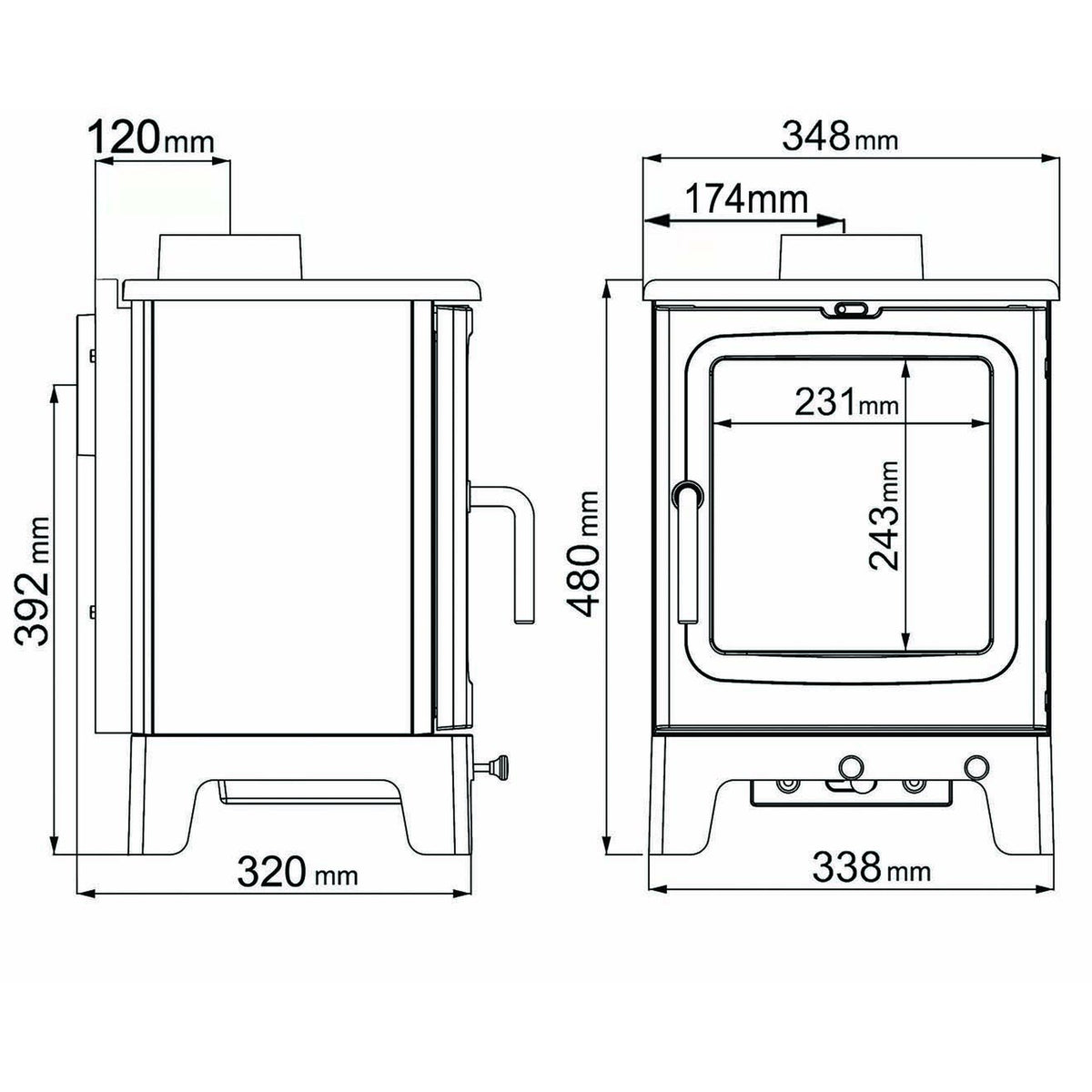 Peanut 3 4.7kW Wood-Burning Stove – manufacturer image 3