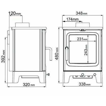 Peanut 3 4.7kW Wood-Burning Stove – manufacturer image 3