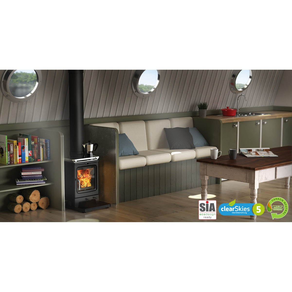 Peanut 3 Marine 4.7kW Wood-Burning Stove – manufacturer image 2