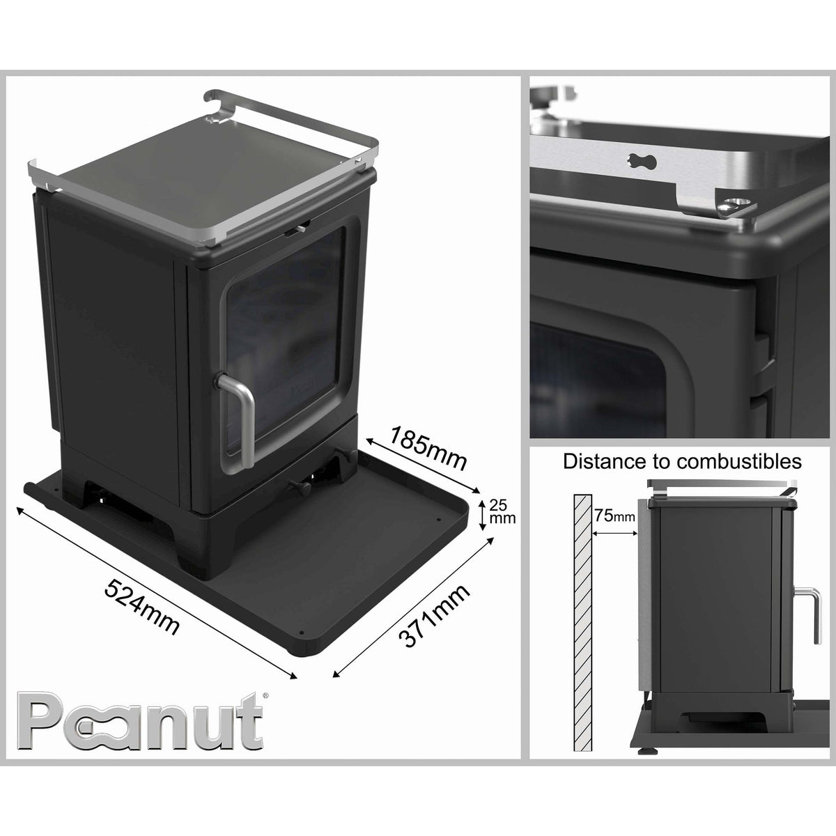 Peanut 3 Marine 4.7kW Wood-Burning Stove – manufacturer image 4