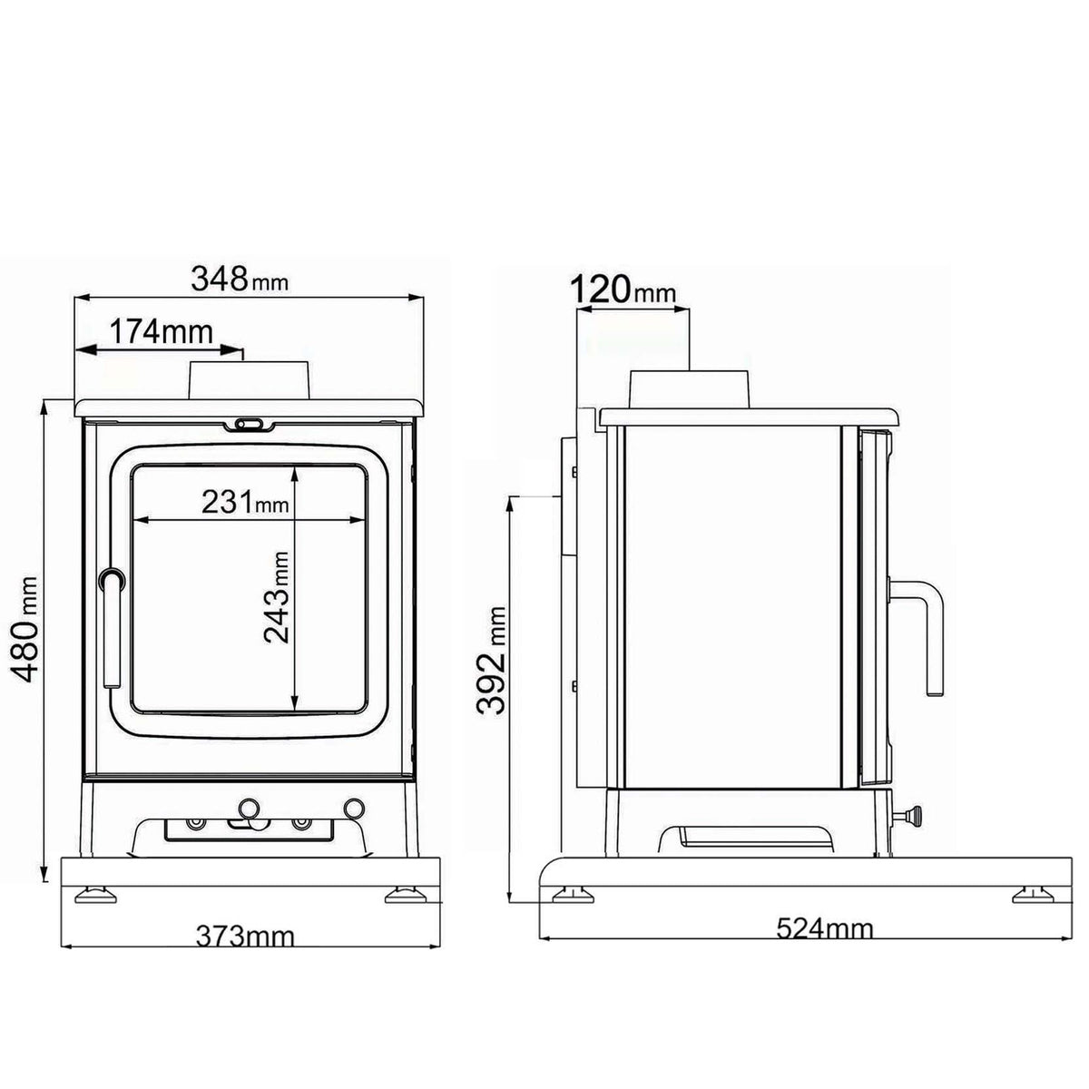 Peanut 3 Marine 4.7kW Wood-Burning Stove – manufacturer image 5